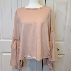 🌹🌹🌹Boston Proper Pink Bell Sleeve Sweatshirt- Large